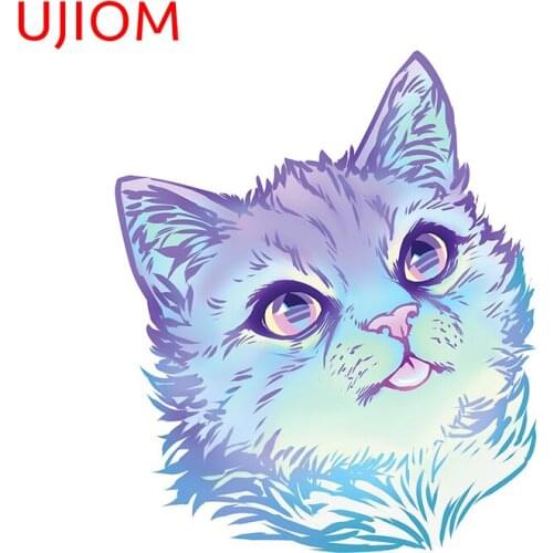 UJIOM Cat Head Home Decoration Living Room Decor Wall Stickers Kitchen Bathroom Waterproof Decor Poster Decals Mural Art