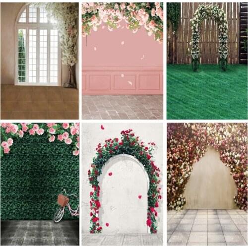 Vinyl Photography Backdrops Prop Flower Wood Floor Meadow Anniversary Wedding Theme Photo Studio Background 21514 AF-09