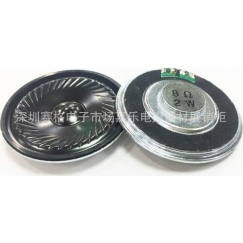 Provide high quality 2W speaker with 50mm iron shell, 8ohm 2W film speaker with 8mm thickness
