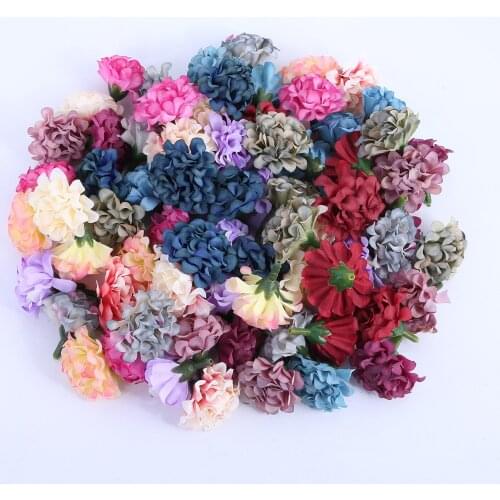 10Pcs Artificial Silk Hydrangea Flowers Head Home Decor DIY Garland Wedding Party Flower Wall Decoration Scrapbook Wreath Crafts