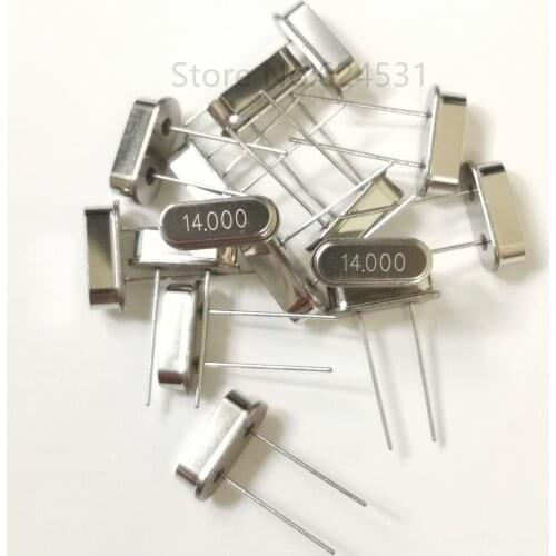10pcs Quartz crystal crystal 14MHZ 14M 14.000MHZ 49S 10-20PPM 2P Authentic