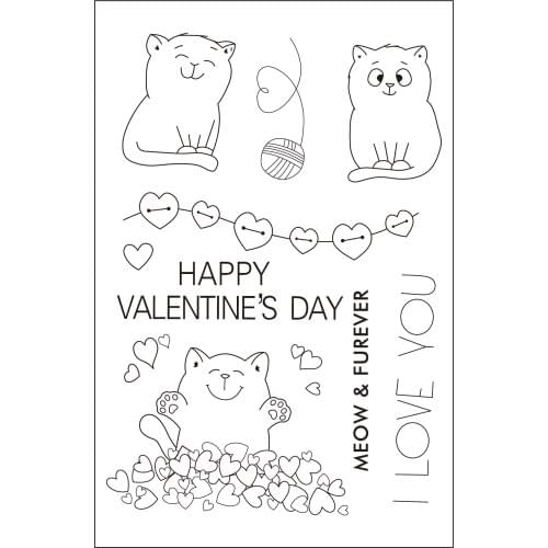 11x16 Three kittens Transparent Clear Stamps Silicone Seals for DIY scrapbooking photo album Card Making