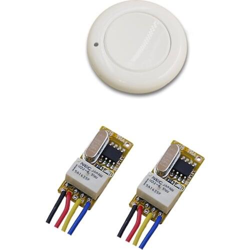 315/433MHZ DC3.5V 5V 7V 9V 12V Relay 1CH Wireless RF Mini Remote Control Switch White Transmitter with Receiver