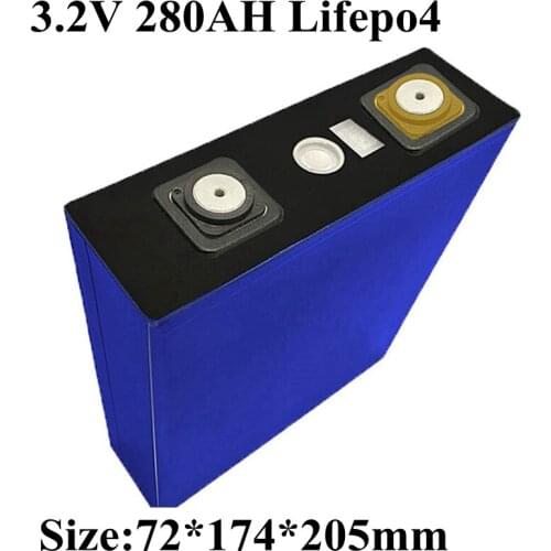 4pcs 3.2V 280Ah 300Ah Lifepo4 Lithium Battery 3C Discharge for 12v RV EV Mortorcycl Solar System Lithium Battery Pack Diy