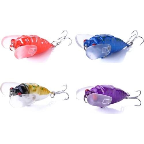4Pcs Fishing Lures Cicada Crankbaits Locust Insects 4cm 6g