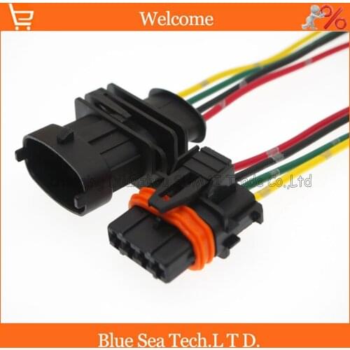 5 Pairs 4 Pin 3.5mm Auto senser plug,diesel common rail injector/intake pressure plug with cable for Bosch connector