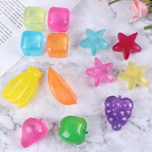 20pcs Star Shaped Creative Ice Cube Outdoor Plastic Reusable Multicolour Ice Stone Party Physical Cooling Bar Tool