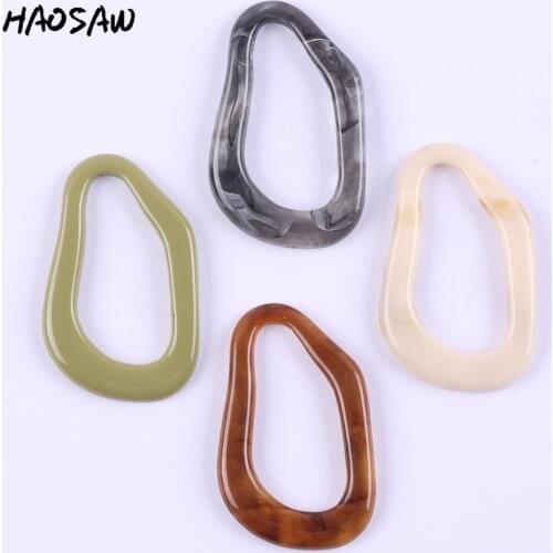 HAOSAW 26*42MM 6Pcs/Lot Jewelry Accessories/Resin Beads/Marble Effect/Irregular Shape/DIY Making/Hand Made/Earring Findings