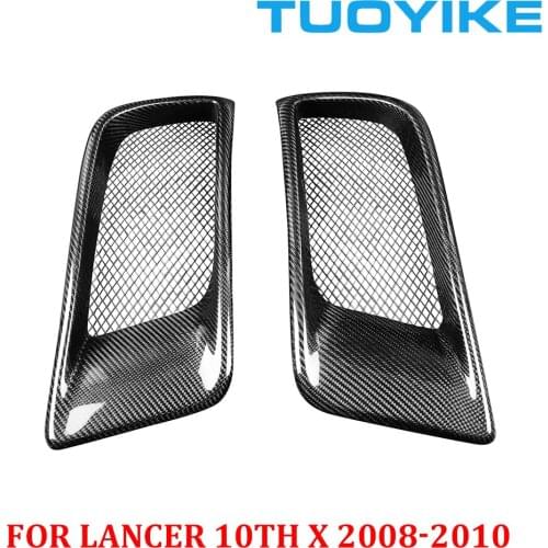 Car Real Carbon Fiber Front Bumper Splitter Side Air Intake Protective Cover Trim For Mitsubishi EVO Lancer 10th 10X 2008-2010