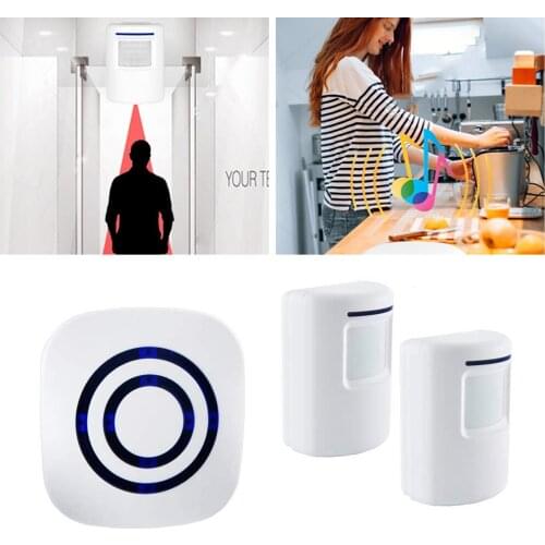 Mayitr Wireless Doorbell Set 110 Degree Motion Sensor Detector Portable Door Chime Bell Alert Alarm US Plug Doorbell Set