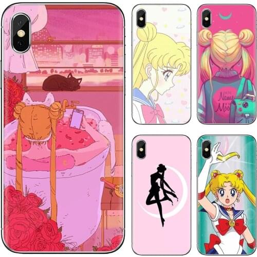 For Huawei Mate 20 30 40 7 8 9 10 Lite Pro P Smart 2018 2019 Plus G7 G8 Case Cover Kawaii-Sailor-C-Moon-Pink-JP-Anime