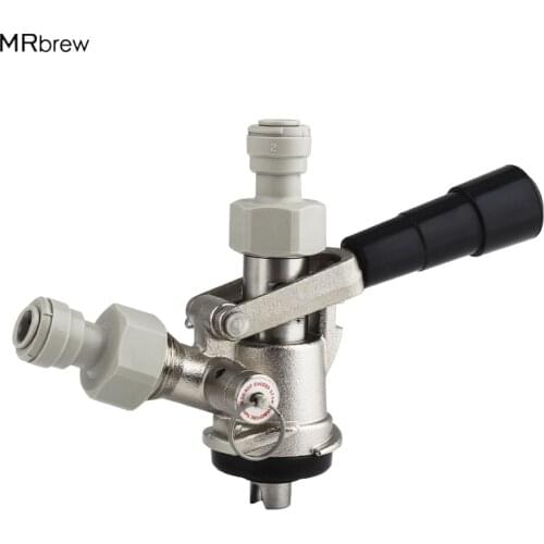 D Type Keg Coupler with Pressure Relief Valve Beer Dispenser System with Quick disconnects 3/8" x 5/8'' Push In Fitting