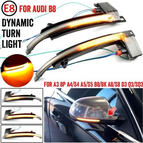 For Audi A3 8P A4 A5 B8 Q3 A6 C6 4F S6 SQ3 A8 D3 8K Water Blink Dynamic Flowing Side Mirror LED Turn Signal Light