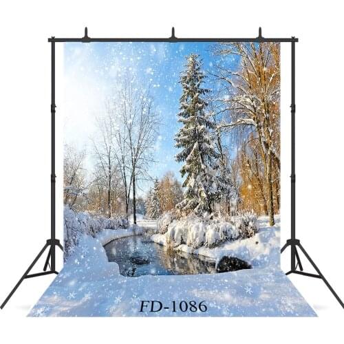 Sunlight Snowy Forest Photographic Background For Photo Booth Children Kids Baby Vinyl Cloth Printed Photo Backdrop Photocall
