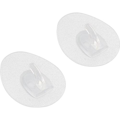 2-Piece Oval Adhesive Wall Hook Traceless Sticky Clothes Towel Coat Hanger for Bathroom Kitchen Home Office