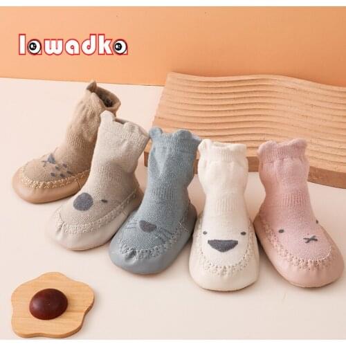 Lawadka Spring Autumn Newborn Baby Socks With Rubber Soles Infant Baby Girls Boys Shoes Anti Slip Toddler Floor Soft Sock 2021