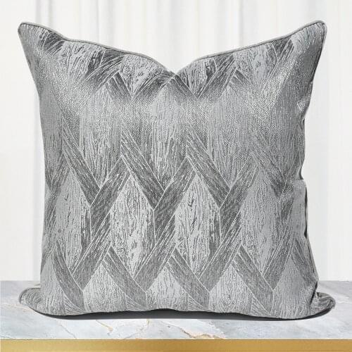 Luxury Cushion Cover 50x50 Silver Grey Simple Modern Sofa Pillow Cover Senior Hotel Cushion Cover 45x45 Luxury Home Decoration