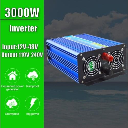 3000W Off Grid Pure Sine Wave Inverter For Solar Wind System For 12V/24V/48V Input 110V 220V DC Output home use