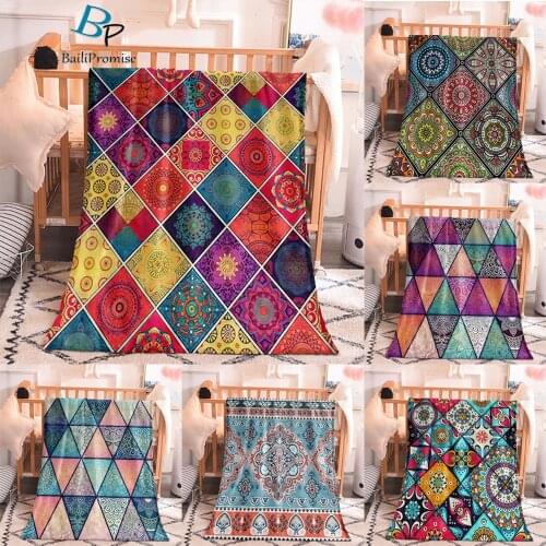 Bohemian Mandala Style Blanket Morden Warm Home Decoration Eastern Europe Custom For Living Room Bedroom Bed Office Adult