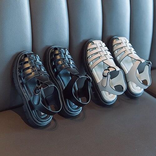 2021 Little Boy Girl Beach Sandal For Kids Fashion Braid Cut-Outs Summer Girl Child Flats Princess Shoe 3 5 7 8 9 10 11 12 Year