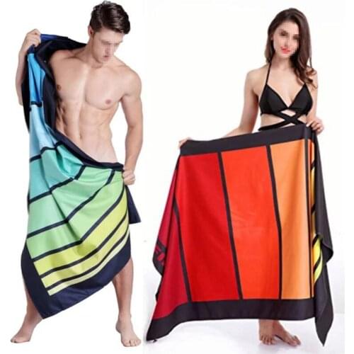Seaside Polyester brocade Towel 90x170cm Printing Bath towel Big shawl Fitness Yoga Sandy beach Large size