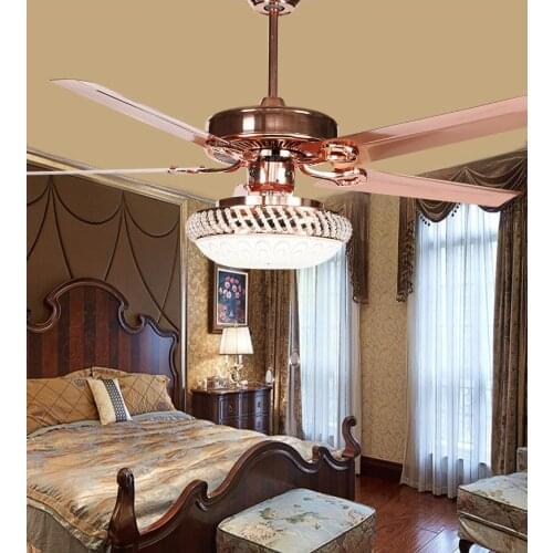 Restaurant European style retro iron leaf fan lamp Household wood leaf iron leaf electric fan living room fan chandelier