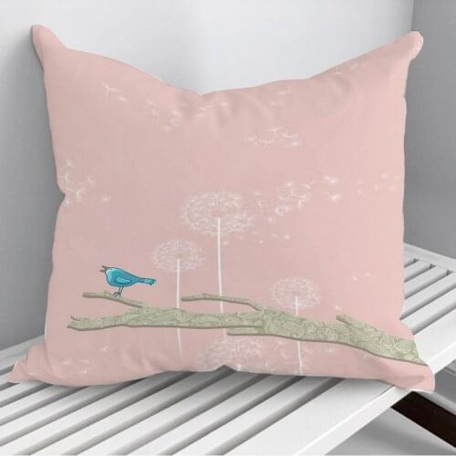 Blue Bird Singing Throw Pillows Cushion Cover On Sofa Home Decor 45*45cm 40*40cm Gift Pillowcase Cojines Dropshipping