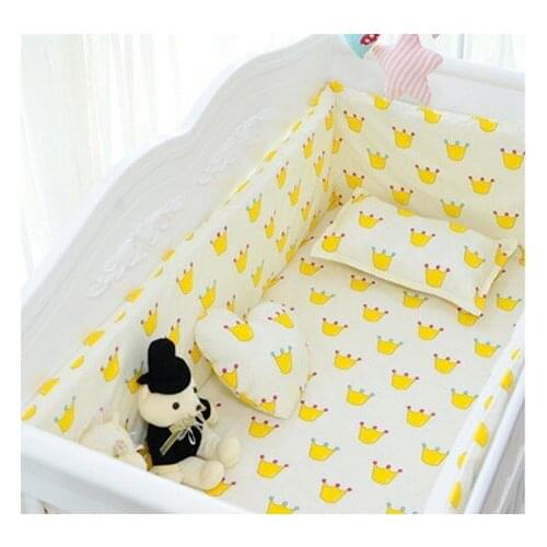 Discount! 6pcs baby bedding sets unisex 100% cotton corduroy crib set ,include(bumper+sheet+pillowcase)
