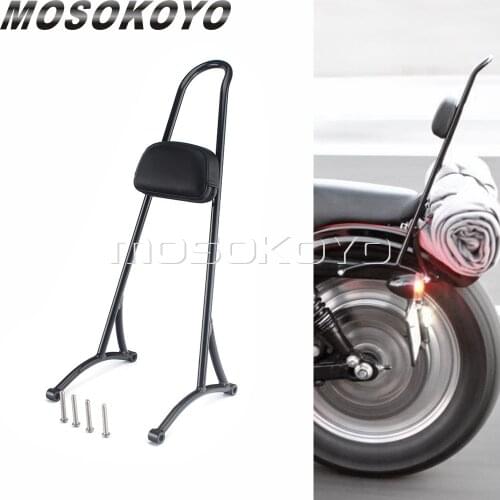 For Harley Sportster XL 883R XLH 1200 883 Custom XL 1200C 883C Hugger XLH 883 Black 20" Tall Sissy Bar Backrest w/ Cushion Pad