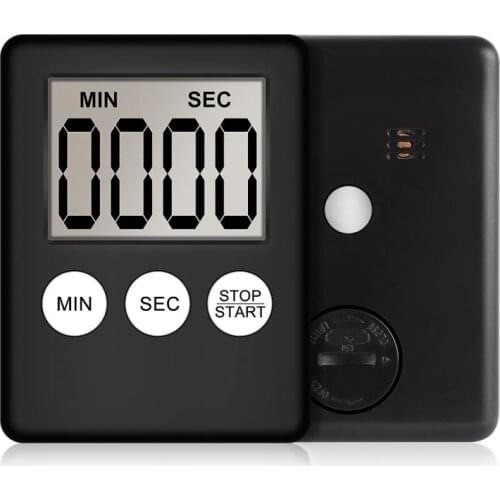 1Pc 7 Colors Super Thin LCD Digital Screen Kitchen Timer Square Cooking Count Up Countdown Alarm Magnet Clock Temporizador Tool