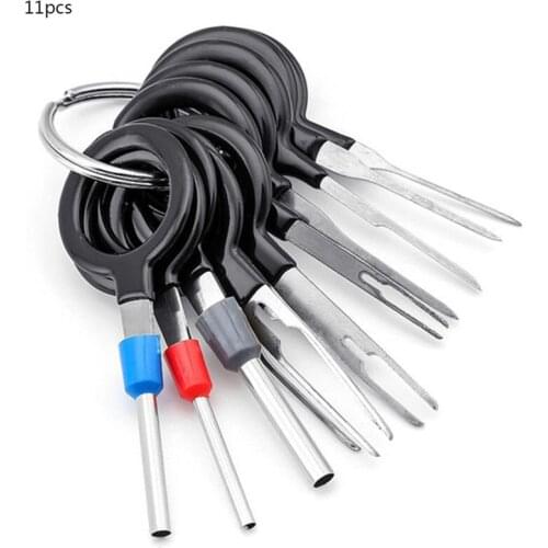 11Pcs Automotive wiring harness plug terminal removal tool 11-piece push pin tool car repair tool needle remover