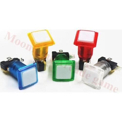 20PCS/Lot 32*32mm 5V/12V Small square transparent LED illuminated Push button with microswitches for slot game machine