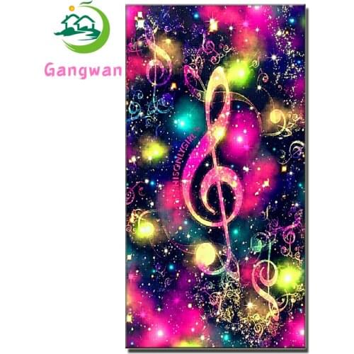 5D DIY Square Diamond Painting Music Notes Landscape Full Square Diamond Embroidery Cross Stitch Diamond abstract Wall Painting