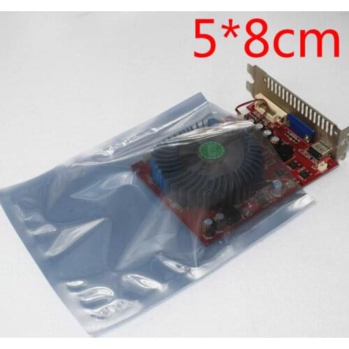 400Pcs/Lot 5*8cm Open Top Anti-static Bag 1.97''x3.15'' ESD Anti Static Packing Pouch Antistatic Shielding Plastic Packaging Bag