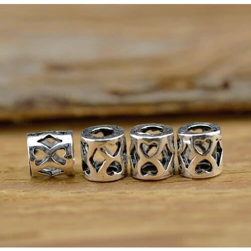 925 Silver Beads Sterling Silver Heart Symbol Beads Real Silver Jewelry Findings Bracelet Beads