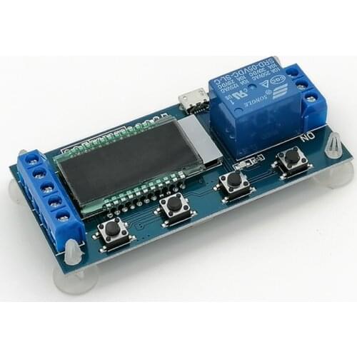 DC5-30V Dual Display LCD Screen Digital Time Delay Relay 10A Adjustable Timing Relay Control Switch with Micro USB Interface