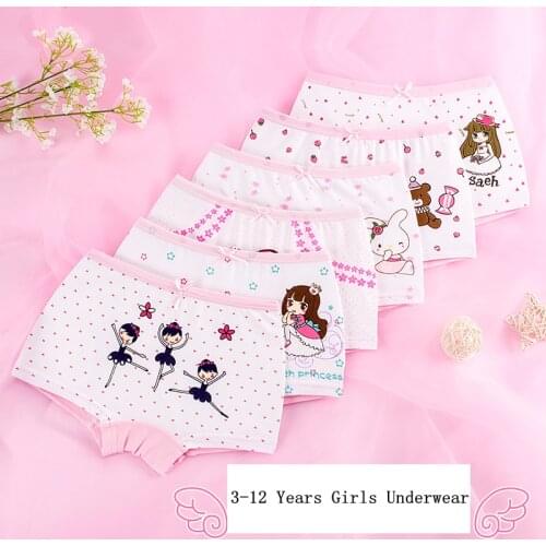 Good Quality Girls Underwear Boxer Cotton Kids Cartoon Snail print Panties Children Princess Underwear Baby Underpants 4pcs/lot
