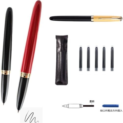 Jinhao Metal Fountain Pen Golden Nib 0.38/0.8 Bent Beautiful Tree Texture Excellent Writing Business Office Pen