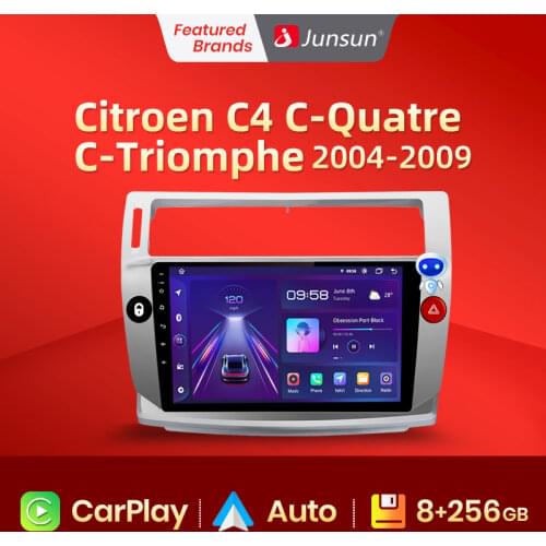 Junsun V1 pro 2G+128G Android 10 For Citroen C4 C-Triomphe C-Quatre 2004 - 2009 Car Radio Multimedia Video Player GPS 2 din dvd