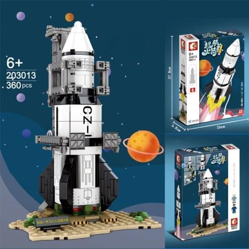 Building Blocks Space Series 3D Rocket Model Bricks Small Particles Assembled Educational Toys For Boys Kids Birthday Gifts