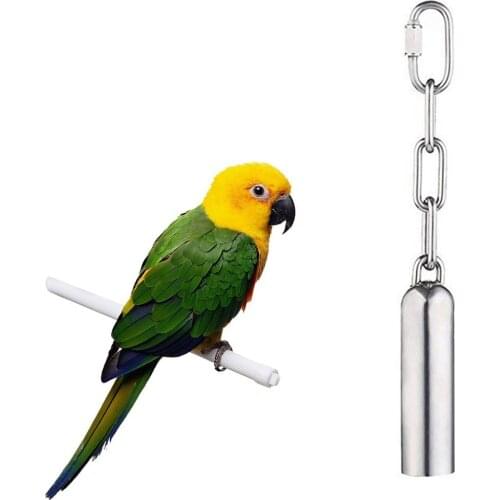 Creative Parrot Funny Hanging Bell Stainless Steel Bird Cage Chew Bite Resistant Swing Stand Toys Pet Bird Cage Supplies