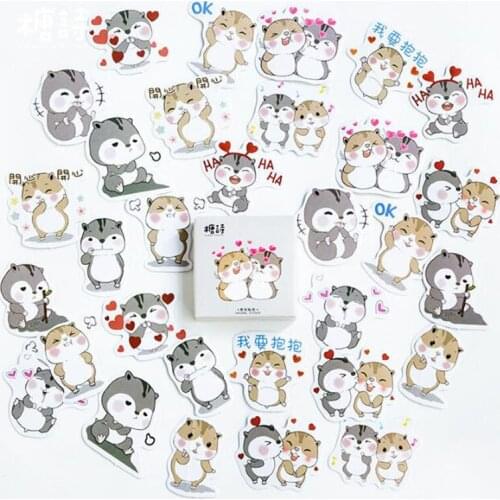 Cute Animal Hand Account Sticker Chipmunk Shaped Seal Sticker Scrapbook Bullet Journal Notepad Office School Supplies Stationery