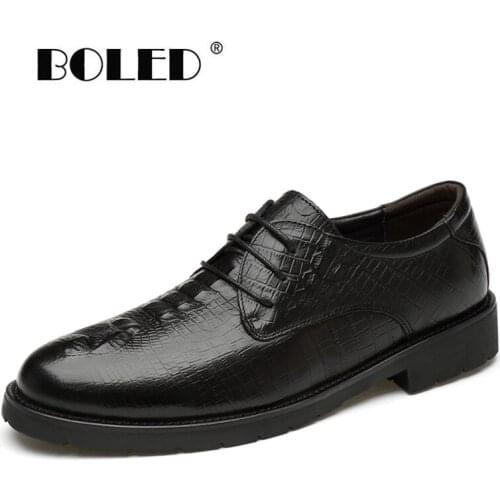Natural Leather Mens Dress Shoes Handmade Office Business Wedding Shoes Lace Up Plus Size Formal Oxfords Shoes Men