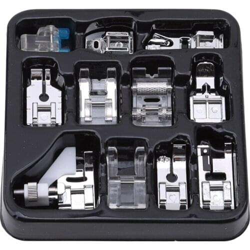 11 PCS Sewing Machine Presser Foot Set Domestic Sewing Machine Presser Foot Braiding Sewing Knitting Foot Parts Accessories