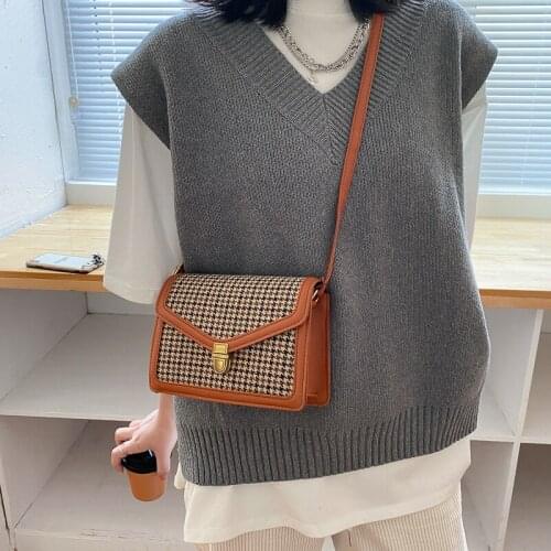 2021 New Pu Leather Womens Shoulder Bag Summer Small Square Crossbody Bags Fashion Lattice Female Bag Designer Shopper Purse