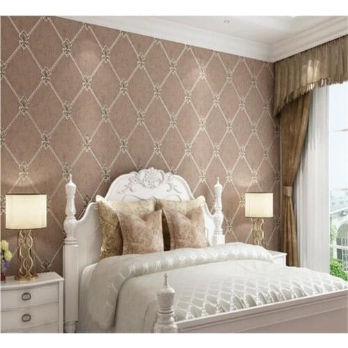 Beibehang 3d modern modern luxury European rhombus soft bag non - woven wallpaper wallpaper wall wall background wallpaper