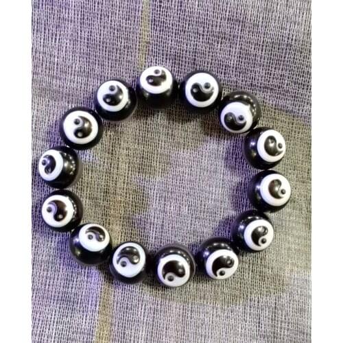 Very Rare Tibetan Dzi Bead Bangle Carven Supreme pole Bracelet Bless Amulet Churing Adornment