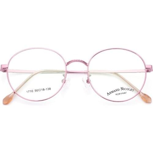 CH2132 Retro round frame glasses for men and women can be fitted with frame metal flat lens