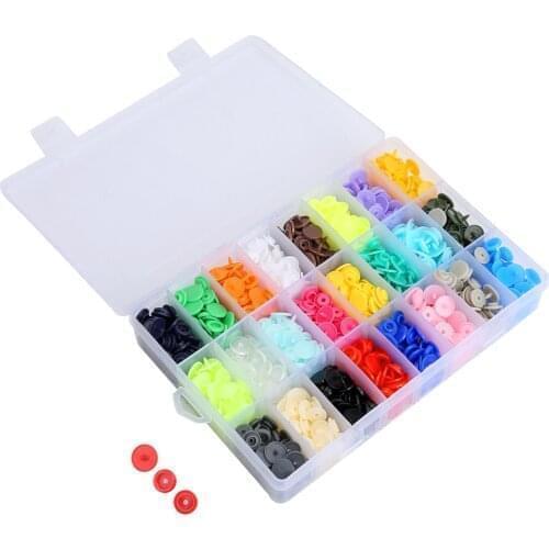 Plastic T5 Snaps Buttons Fasteners with Organizer Storage Containers for Bibs Diapers DIY Crafts Curtains Sewing Snaps Buttons