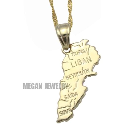 Lebanon map pendant & necklace for women & men, country map Lebanon map jewelry